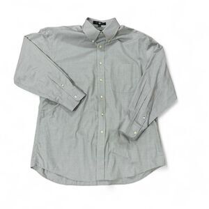 Vintage Tommy Hilfiger Gold Crest TLC green checkered dress shirt Size 16.5 33